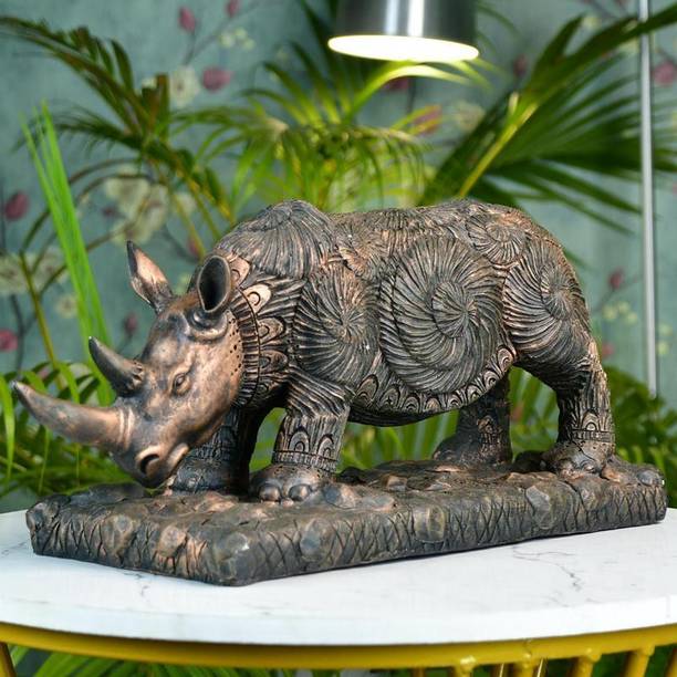 Mayii Resin Rhino Decor Decorative Showpiece  -  17.5 cm