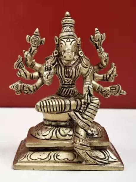 Gupangam BRASS VARAHI AMMAN 8CM SUPER FINE Decorative Showpiece  -  10 cm