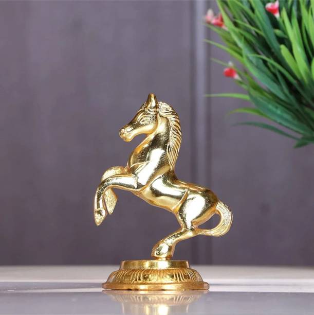 Chhariya Craft Metal Horse Statue For Good Luck Feng Shui Vastu Item Decorative Showpiece  -  12 cm