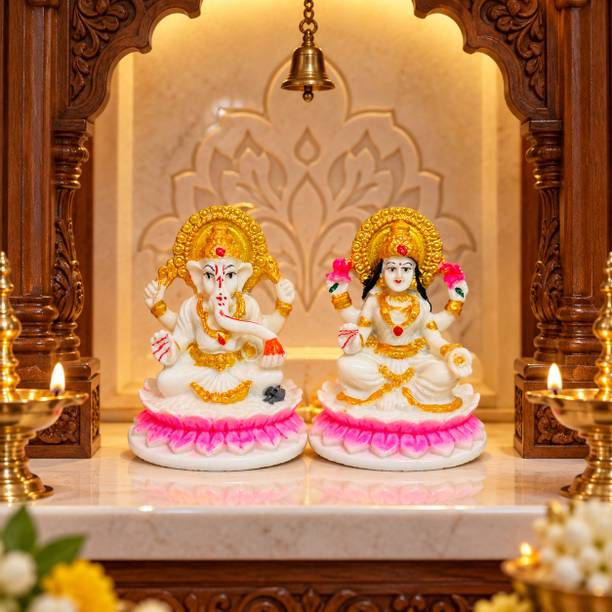 Alvora Laxmi Ganesha Idol Decorative Showpiece  -  9 cm