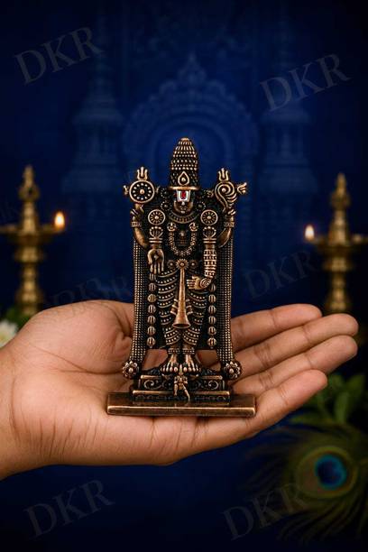 DKR TRENDS aNTIQUE FINISH Lord Venkateswara Balaji Idol Statue for Home Temple & Pooja Room Decorative Showpiece  -  10 cm