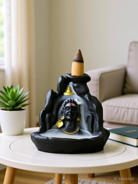 CRAFTWELL Mahadev Statue With Free 30 Pcs Dhoop Sticks Decorative Showpiece  -  5 cm