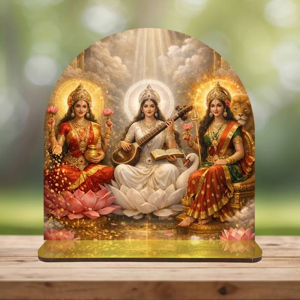 Kaqeink Maa Saraswati, Laxmi, Parvati Tabletop Idol Decorative Showpiece  -  14.224 cm