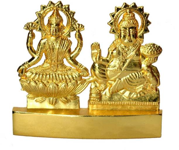 DARIDRA BHANJAN Laxmi Kuber/Lakshmi Kuber Idol Kuber ji Murti,laxmi kubara,Laxmi Ganesh Statue Decorative Showpiece  -  12 cm