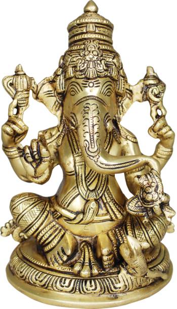vinayakmoorti Ganesh/Ganesha/Ganesh ji/Ganpati Bappa Ashtadhatu Idol/Murti/Statue (H:-9 In) Decorative Showpiece  -  23 cm