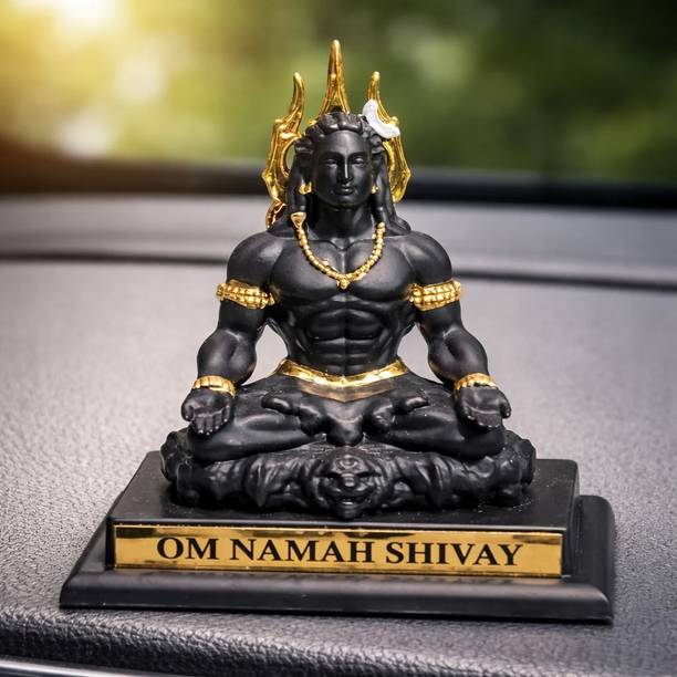 CHINTELS Mahayogi Lord Shiva Murti Mahadev Idol for Car, Home Temple, Office Desk Decorative Showpiece  -  10 cm