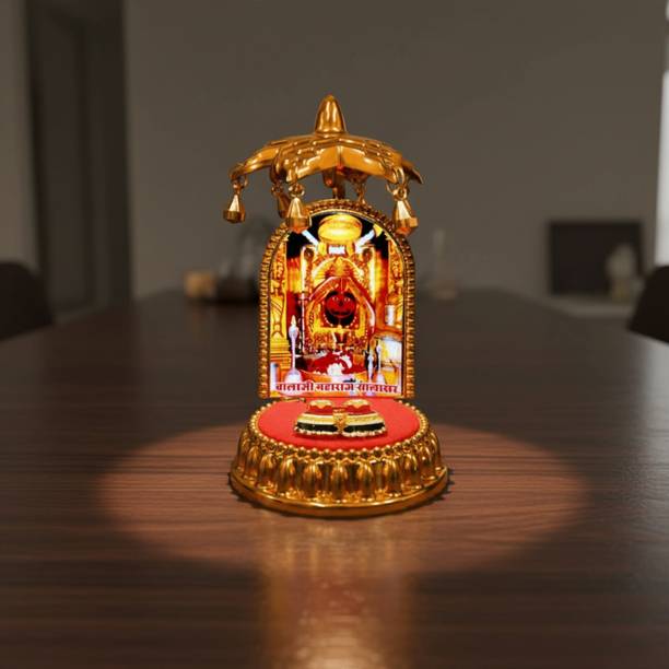 Divaura God Salasar Balaji Divine Idol with Charan Paduka & Umbrella Chhatra Statue Decorative Showpiece  -  10 cm
