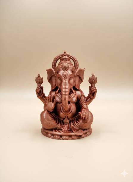 vrihaexport COPPER COLOR GANESHA Decorative Showpiece - 9 cm