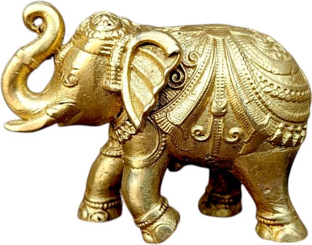Indus Craftworks Brass Elephant Decorative Showpiece  -  3.5 cm