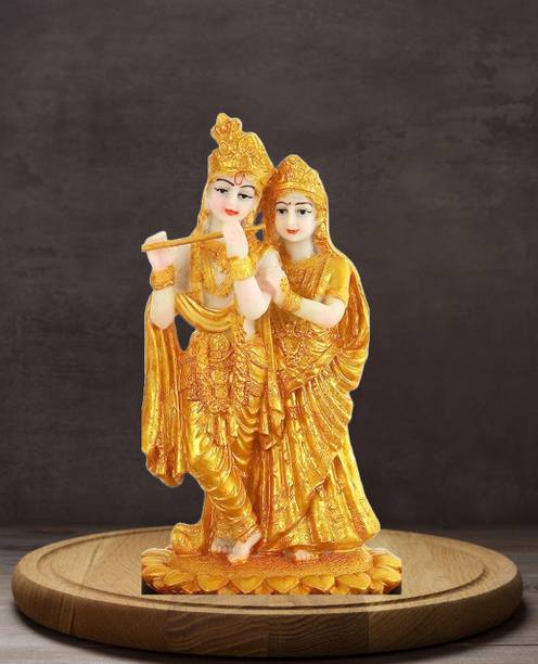 SAIM Gold Plated Radha Krishna Idol Statue Showpiece (19 X 11 X 11 cm), best gift Decorative Showpiece  -  19 cm