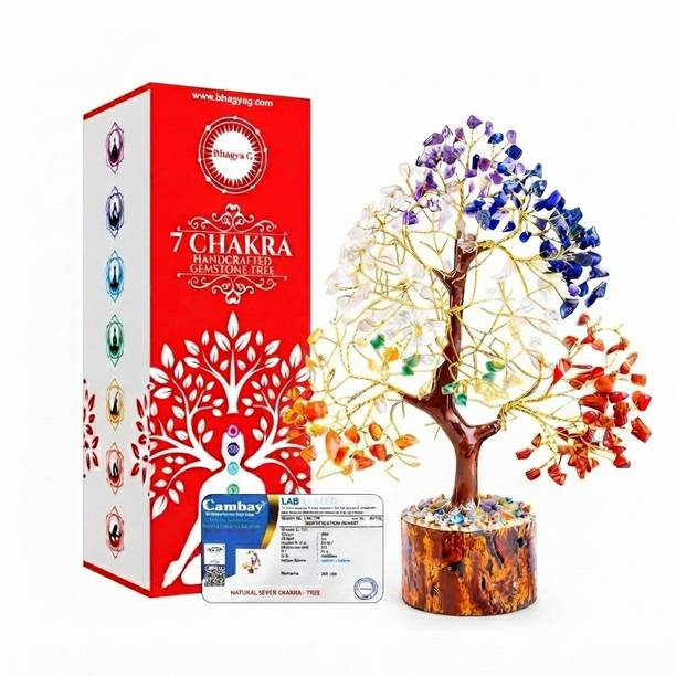 BHAGYA G 7 Chakra Crystal Big Tree Good Luck Show Pieces 200 Beads for Home, Office Decor Decorative Showpiece  -  30 cm