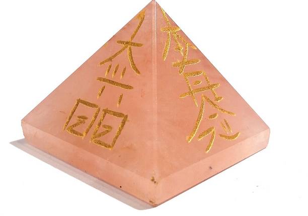 REIKI CRYSTAL PRODUCTS Rose Quartz Pyramid Natural Crystal Pyramid Reiki Symbol 30 mm Reiki Healing Stone Pyramid For Vastu Correction And Increase Energy Decorative Showpiece  -  3 cm