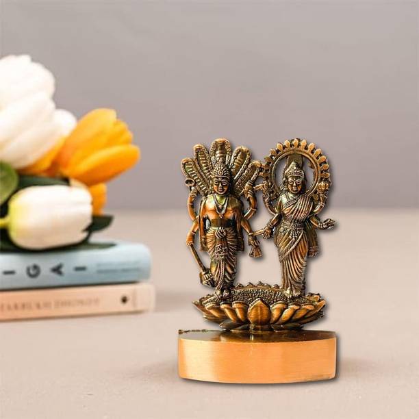 Pucchi axmi Vishnu idol, metal statue, spiritual decor Decorative Showpiece  -  21.60000000000001 cm