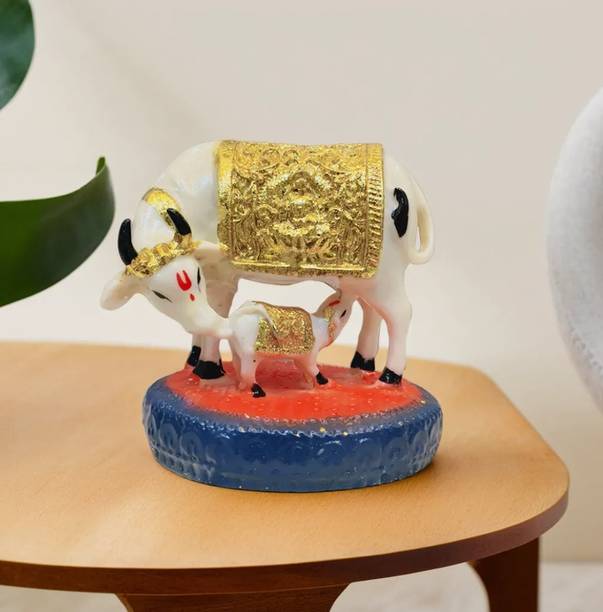 Anaya Cafts Kamdhenu Cow Idol डेकोरेटिव शोपीस  -  10 cm