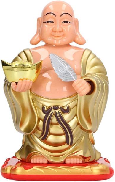 Pnoted Prmanchi PNOTED Solar Laughing Buddha Decorative Showpiece  -  14 cm