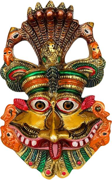 SalvusEstore Traditional Evil Eye Protection: Narsingh Kirtimukha Wall Hanging Decorative Showpiece  -  15 cm