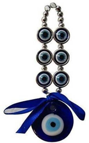 TIRALS Evil Eye 6 Eyes Hanging for Home Car and Office (Blue) Decorative Showpiece डेकोरेटिव शोपीस  -  16 cm