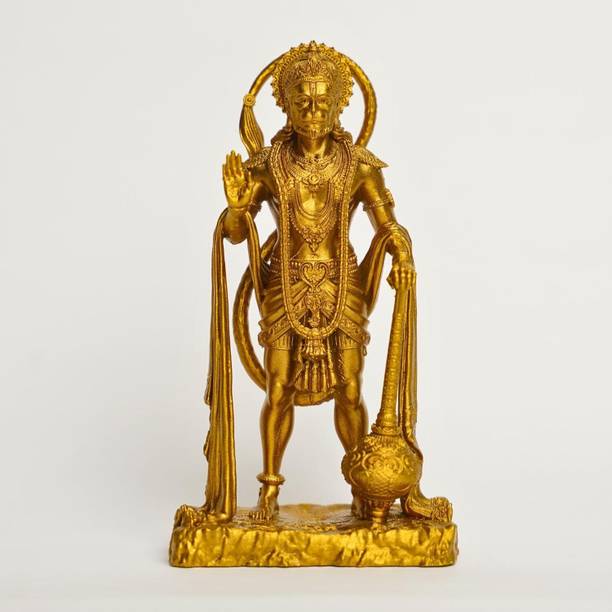 SMRK Metal Hanuman Idol for Gifting, Home, Office, Car Dashboard Decorative Decorative Showpiece  -  6 cm