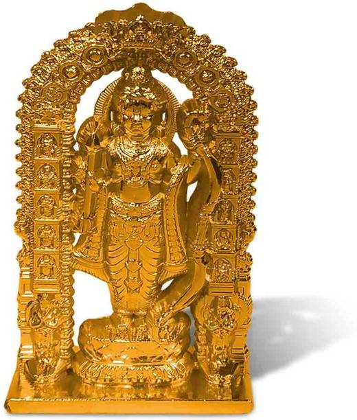 Adhvik Ram Lalla Idol Ayodhya Metal Murti Statue God Stand Car Dashboard/divine Gifts Decorative Showpiece  -  7 cm