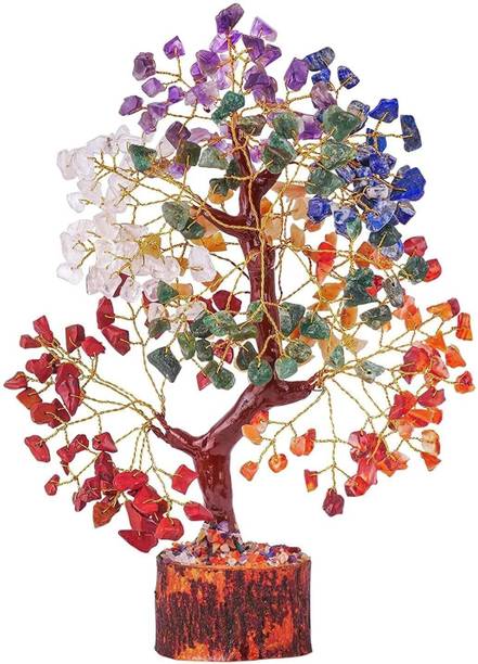 Yasamazing Crinum Seven Chakra Crystal Money Tree Crystals and Gemstone Good Luck Decorative Showpiece - 30 cm