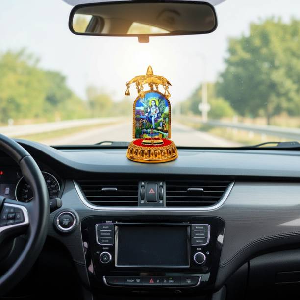 Adhvik God Baba Balaknath Divine Idol with Charan Paduka & Umbrella Chhatra Statue Decorative Showpiece  -  10 cm