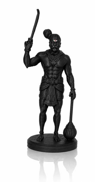 DKR TRENDS Karuppasamy 3D Printed Fiber Material idol Black Guardian Deity Statue Decorative Showpiece  -  10 cm