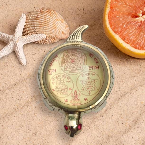 STOTRAM Half Globe Feng Shui Vastu Tortoise with Shree Yantra Decorative Showpiece  -  1.1 cm
