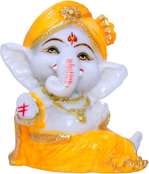 GW Creations God Shri Ganesh Statue Lord Ganesha Idol Bhagwan Ganpati Decorative Showpiece  -  10 cm