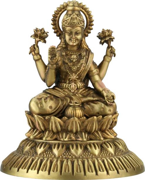 Shilpkala Kamal Laxmi Brass Goddess Lakshmi Idol for Home Temple & Gift- 60 mm Decorative Showpiece  -  6 cm