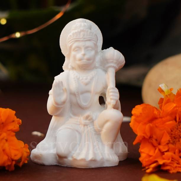 ServDharm Hanuman Ji Idol Murti Bajrangbali Statues for Gift Home Temple Mandir Pooja Decorative Showpiece  -  7 cm