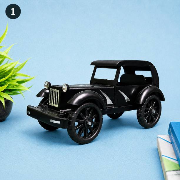rebel Classic Vintage Metal Car Toy Retro Model Vehicle for Kids & Collectors Black Decorative Showpiece  -  11 cm