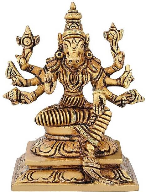 Chkoteravatiya Antique Finish Varahi Amman Brass Idol Murti Moorti Statue 2inch 100gram idol Decorative Showpiece  -  4 cm
