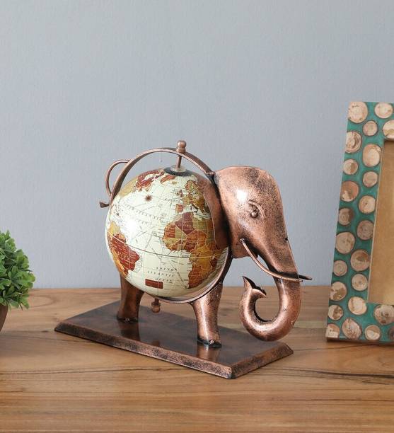 Maakshaarth MAAKSHAATH Decorative Elephant Globe Table Décor for Home & Office 11x8 Inch Decorative Showpiece  -  8 cm