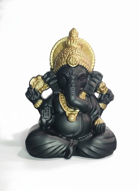 Qtipai Qtipai Ganesha Idol Use to Home & Car Dashbord Decorative Showpiece  -  14 cm