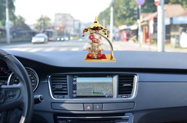 PRIMEFAIR Ganesha for Car Dashboard Home Decor Gifting Diwali Birthday Festivals Decorative Showpiece  -  12.2 cm