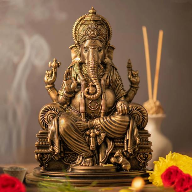 SILAII Lord Ganesha Idols for pooja- Divine Sculpture Decorative Showpiece  -  12.7 cm