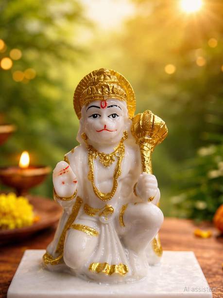 BZILO HANUMAN JI Statue For Home Temple, Car Dashboard Gift Design May Vary B125 Decorative Showpiece  -  9 cm