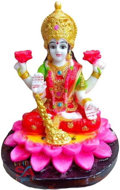 S A Gifts Poly Marble Lord Laxmi Statue| Beautiful Laxmi mata murti/statue/idol for pooja Decorative Showpiece  -  11.5 cm