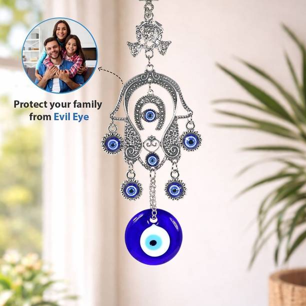 REIKI CRYSTAL PRODUCTS Evil Eye Hanging for Home Decor & Car | Nazar Protection Wall Hanging Charm Decorative Showpiece  -  20 cm