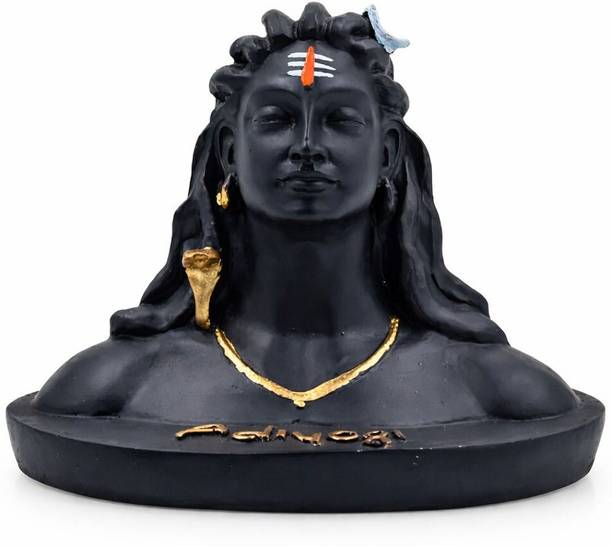 Poras enterprise Adiyogi Lord Shiva Idol for Car Dashboard & Home Decor Decorative Showpiece  -  9 cm