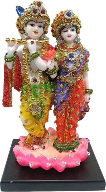 PGnG Radha Krishna Murti for Pooja and Home Decoration Decorative Showpiece  -  11 cm