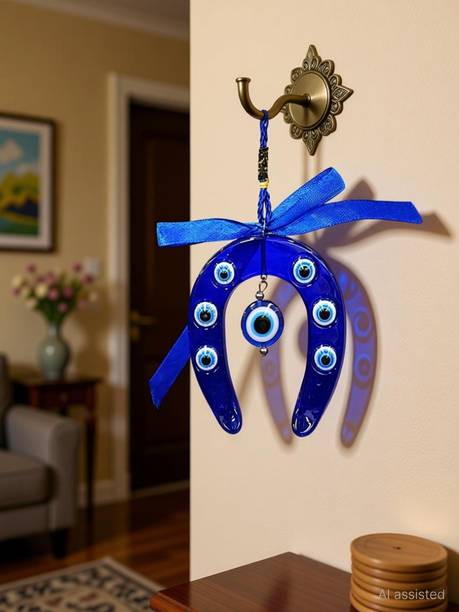 Shubhanjali Evil Eye Horseshoe Wall Hanging for Home Entrance | Wall Decor Gift Item Decorative Showpiece  -  6.9 cm