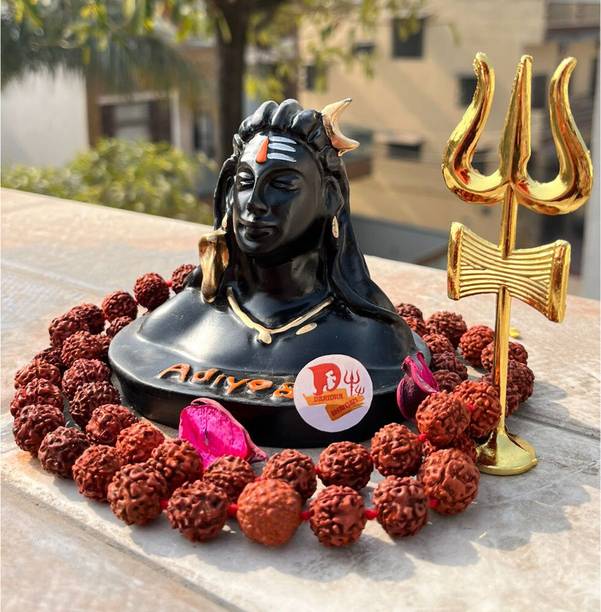 SBBCO Polyresin Adiyogi Statue for Car Dashboard,Gift Items for Home,Office Decorative Showpiece  -  9 cm