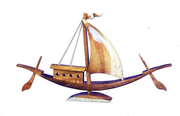 divinocraft Handmade Wooden Ship Model Decorative Showpiece  -  11 cm