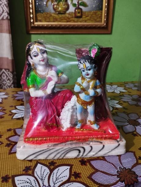 DevHandicrafts Hand Crafted Maa Yashoda Binding Krishna Murti-Hindu God and Goddess Idol Decorative Showpiece  -  15 cm