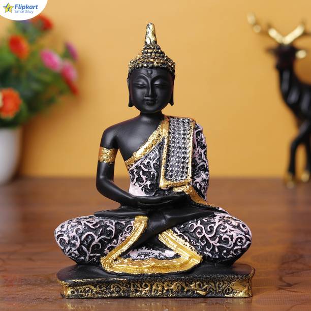 Flipkart SmartBuy Beautiful Lord Gautam Buddha Statue Meditating Position for Home Decor Decorative Showpiece  -  16 cm
