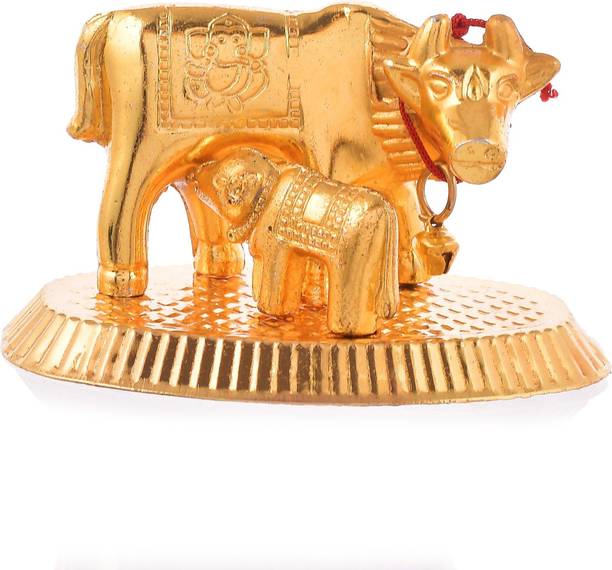 Great Art Metal Cow with Calf Idol, Decorative Showpiece  -  10 cm