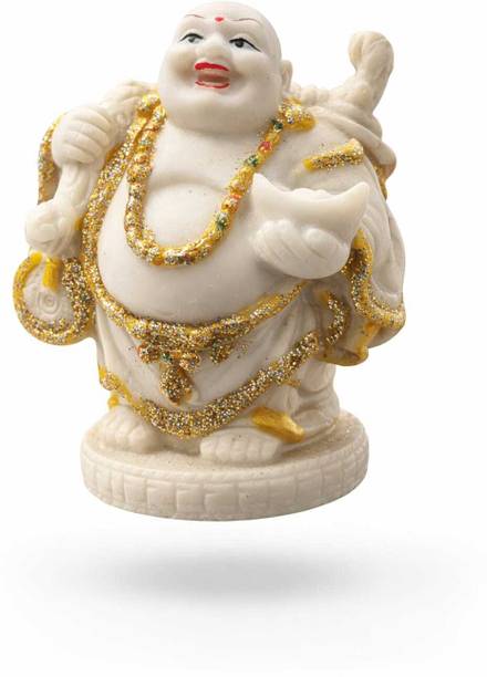Shree Venkatesh Organics Laughing Buddha Idol Decorative Showpiece  -  10 cm