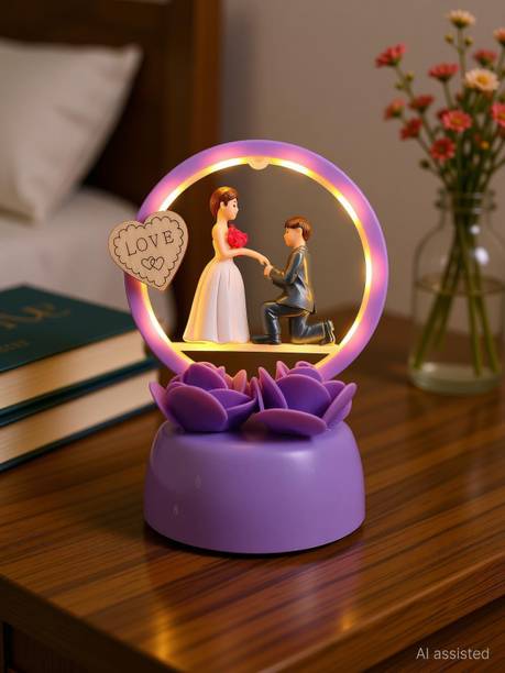 Elegant Lifestyle Love Couple Statue for HomeDecor Anniversary Christmas New Year Valentine's Gift Decorative Showpiece - 14 cm