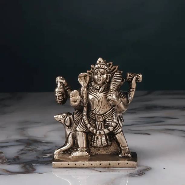 Shoppingrox Bhairav Baba God Idol | Brass | Yellow Colour - 9 cm Decorative Showpiece  -  9 cm